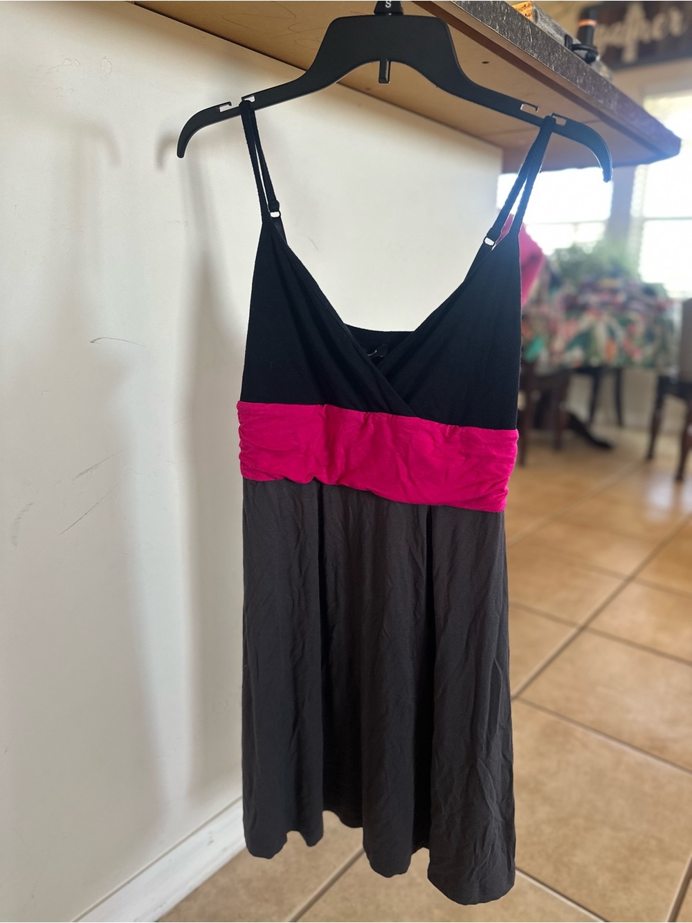 Express Black and Hot Pink Spaghetti Strap Dress